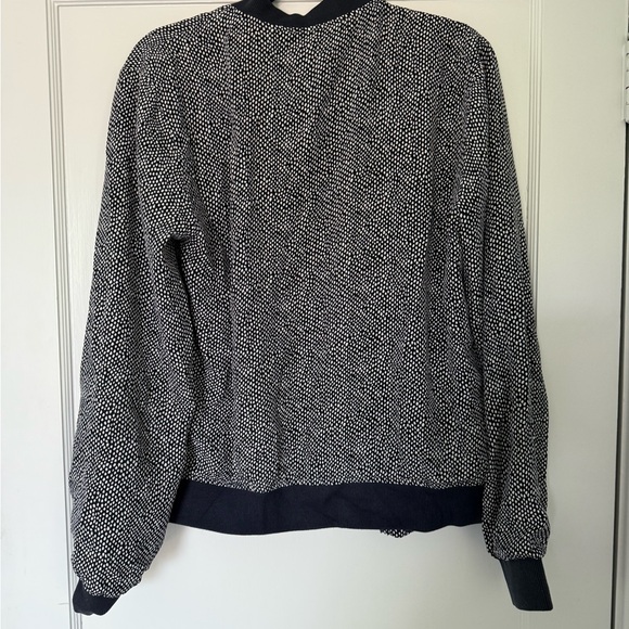 Equipment Navy and White Bomber Jacket with Ribbed Trim - Picture 3 of 5